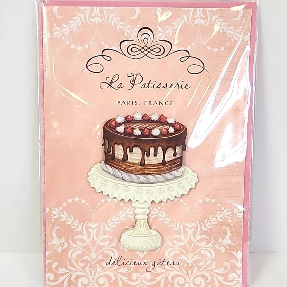 Pearl Cake Birthday Card + Set Of 4x (four) Hair Clips Burgoyne KJS Industrie